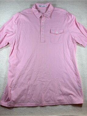 Criquet The Players Short Sleeve Men’s XL Polo Shirt Pink Organic Cotton